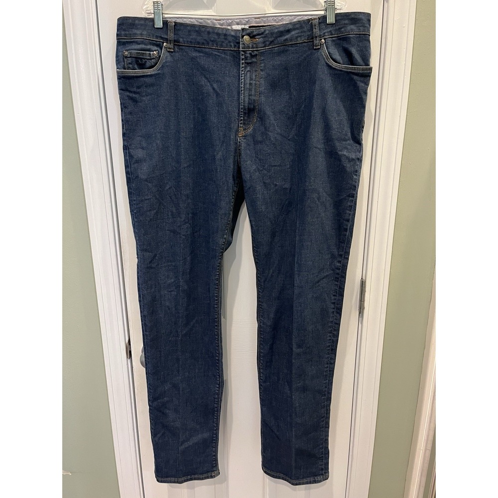 Peter Millar Jeans Mens 40x34 MEOB94 Stretch Straight Fit Dark Wash Crown